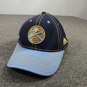 Denver Nuggets Hat Cap Fitted Mens Medium Navy Blue NBA Basketball Adidas Adult